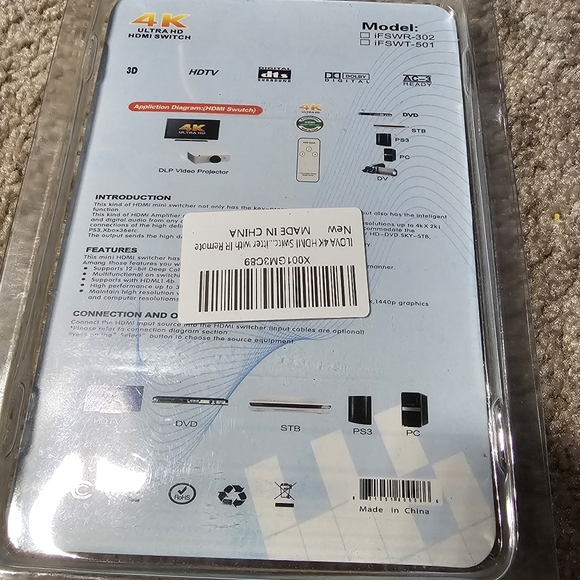 ILOVA 4K HDMI Switch 5 Port Video Switcher Supports 3D Full 1080P Ultra HD HDMI - Picture 8 of 9